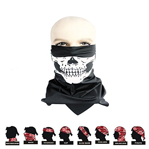 Stretchable Tubular Skull Facecover Delfino Half Face Motorbike Neck Headwear | Desertcart
