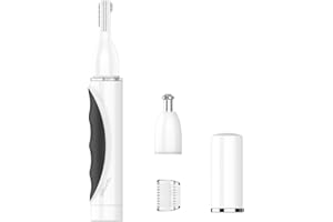 Conair GIRLBOMB Nose Hair Trimmer for Women, Battery-Operated Face Hair Removal for Women, Diamond-Shaped 360° Beveled Blade, LED Light, Packaging May Vary, White