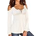 SUNNOW Women Sexy Open Cold Shoulder Bandage Shirts Tops Blouse