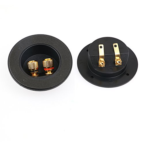 PIXNOR DIY Home Car Stereo Screw Cup Connectors Subwoofer Plugs  2-Way Speaker Box Terminal Binding Post, Pack of 2 (Black) - Thumbnail 5