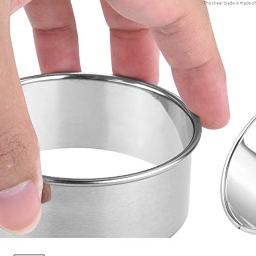 Transser- Cookie Biscuit Cutter Set 14 Circle Pastry Cutters for Donuts and Scones Stainless Steel Metal Ring Baking Molds (Silver) - Thumbnail 2