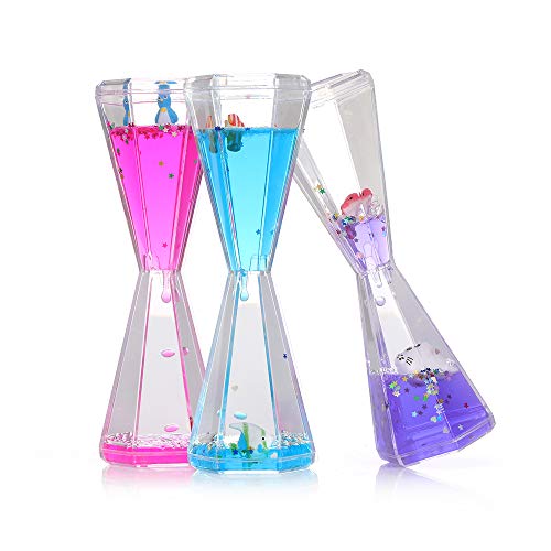 Liquid Timer - Best Liquid Motion Bubbler with Floating Sea Creatures, Incredibly Relaxing and Calming Sensory Toy for Kids and Adults, Colorful Lava Lamp Timer to Relieve Stress and Anxiety