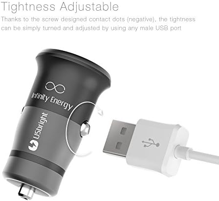 USbright IE 2 Port USB Car Charger, 3.6A/18W, #1 Industrial Grade In-car Chargers, Scratch resistant, 18-month Warranty, Compact size, for iPhone 6S/6S Plus, iPad, Android phones (Galaxy)