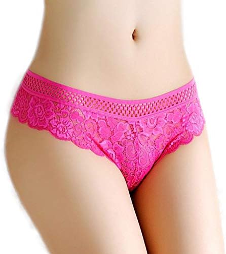 Amorza Lace Floral Underwear Women's Panties Thongs Briefs Mesh Transparent G-String Sexy Briefs