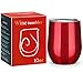 TOMTOO 12 oz Double-insulated Stemless Glass, Stainless Steel Tumbler Cup with Lids for Wine, Coffee, Drinks, Champagne, Cocktails
