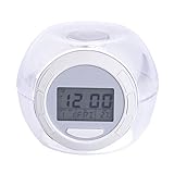 Margoth 7-color Changing Lights Nature Sounds LED Digital Alarm Snooze Clock with Thermometer & Timer