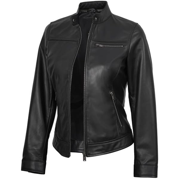 Amazon.com: Nicole Miller Women's Genuine Leather Jacket With Zip
