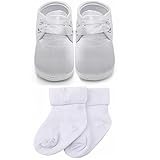 Delebao Baby Infant Lace Up Satin Christening Baptism Shoes Bootie Slippers Sneakers (0-6 Months, Shoes & Socks)