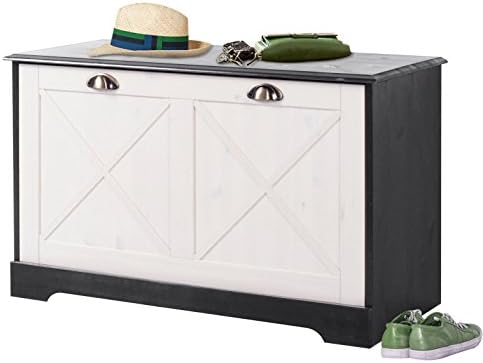 Loft HEIDI Entrance way Hallway Shoe Storage Bench Solid Pine wood (Havana/White)