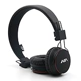 Kids Wireless Bluetooth 4.2 Headphones, GranVela X2 Lightweight Retro Foldable Multifunction Headphones with FM Radio, TF Card Player and Microphone (Black)