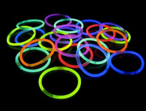 100 Jumbo 8-Inch Glow Sticks for Parties and Kids Birthdays - Light Up The Night With Non-Toxic Materials and Kid-Safe Designs - Perfect As Easter Basket Fillers, Party Favors, and Halloween Toys