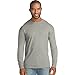 Hanes Mens X-Temp w/Fresh IQ Crewneck Long Sleeve Fashion T-Shirt, Mid Charcoal Heather, Large