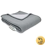 Serta Sherpa Microfleece Reversible Electric Heated Throw, Grey
