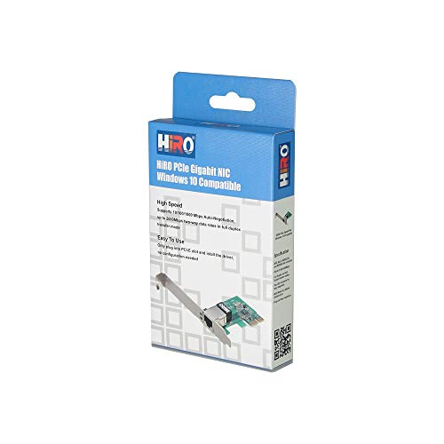 HiRO H50218 10/100/1000 Internal PCI Express PCIe PCI-E x1 Gigabit Ethernet Card RoHS Windows 10 8.1 8 7 Vista XP 32-bit 64-bit