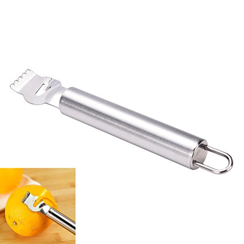 Stainless Steel Lemon Orange Planing Fruit Peeler Planer Lemon Orange Zester Kitchen Gadgets with Channel Knife and Hanging Loop, 2 Set - Thumbnail 6