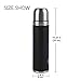 ALAZA Unicorn Owl Stainless Steel Water Bottle Leak-proof Double Walled Vacuum Insulated Travel Coffee Mug Genuine Leather Cover 17 Oz