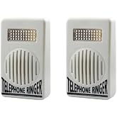 2 Pcs White Telephone Ringer Amplifier Bell Extra-Loud Telephone/Phone Ringer, Landline Phones,Telephones Accessories Use Safety