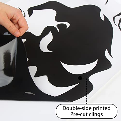 CCINEE Halloween Window Cling Sticker, 4 Sheet Giant Spooky Monster
