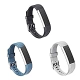 GinCoband 3PCS Fitbit alta HR bands,Replacement bands for Fitbit alta,Fitbit alta HR with Watch Buckle (Black+Slate+Gray, 3PCS Buckle Design)