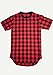 OLRIK Mens Hipster T Shirt Hip Hop Basic Longline Crewneck T-Shirt Zipper Trim