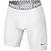 NIKE Men's Pro Shorts, White/Matte Silver/Black, Medium