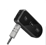 IChanger Bluetooth 4.1 Receiver, Adapter & Hands-Free Car Kits with 3.5mm Output Wireless Audio Adapter for Home/Car Audio Stereo System Supporting Two Phones And IOS/ Siri (Black)