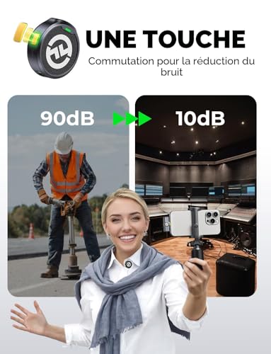 Hollyland Lark M2 Micro Cravate sans Fil (2TX+3RX) pour Camera, iPhone, Android, PC, 300 m Portée, Qualité Audio Hi-Fi, Réduction du Bruit, 40H Utilisation, Micro Lavalier pour Livestreaming Vlog-Noir