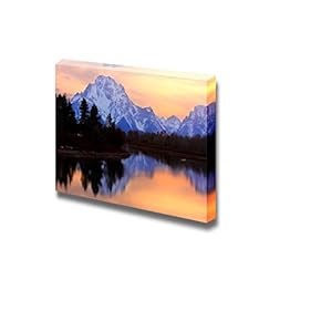 Beautiful Scenery Landscape Mount Moran Reflectin in The Snake River at Oxbow Bend Grand Teton National Park Wyoming - Canvas Art Wall Art - 12" x 18"