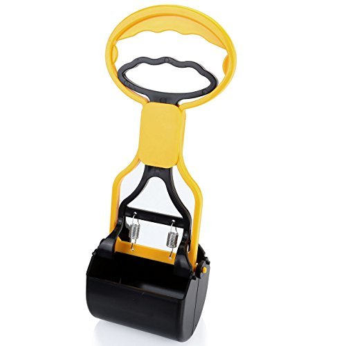 Mogoko Easy Patrol Jaw Dog Poop Scooper，great for cleaning your pet dog cat poop (S, Black + Yellow)