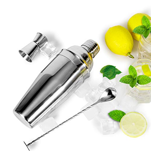 Cocktail-Shaker, Saftmixer, Martini-Shaker, schnelles Kühlen von Getränken, 3-teiliges Barkeeper-Set mit Messbecher… – Bild 6