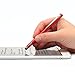 Lynktec TruGlide Mesh Fiber Stylus with Microfiber Knit Tip for All Capacitive Touch Screen Tablets, iPad, and Smartphone (Red with Silver Clip)