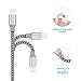 Novtech iPhone Cable 2Pcs 6ft Nylon Braided Cord Lightning to USB Charging Cable Apple Charger for iPhone 7 7Plus 6 6s 6 Plus 6s Plus 5 5s 5c iPad iPod air nano touch-Black and White