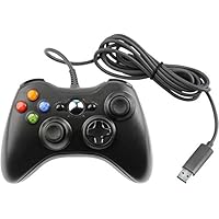 JIAKAI Wired USB Game Controller， Gamepad Game Joystick Joypad for Microsoft Xbox 360 & PC Windows 7, 8, 10, XP(Black)