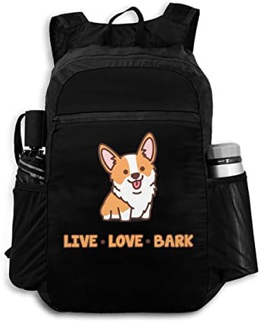 折り畳み旅行バック スポーツリュック かばん かわいい 犬 コーギー 鞄 リュックサック 折りたたみ フィットネスバッグ バックパック 収納ナップサック 携帯用収納バック ハイキングバッグ 通勤 アウトドア 超軽量 コンパクト 登山 キャンプ Mfmusic Ca