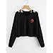 Teen Sweater,Hemlock Women's Juniors Hollow Shoulder Sweatshirt Rose Causal Tops Blouse (M, Black)