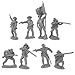 Civil War 1863 Confederate Firing Line Plastic Army Men: 16 GRAY 54mm Figures - 1:32 scale
