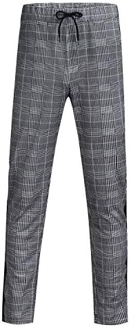 Trousers Men Skinny Pencil Pants 2019 Long Casual Sport Pants Slim Fit Plaid Trousers Joggers Streetwear Track Jogger,Gray,XXL,China
