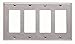 Leviton 4-Gang Decora Wallplate, Standard Size, Non-Magnetic Stainless Steel, 84412-40