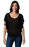STANZINO WOMEN'S SLIM SOFT SUMMER CASUAL ROUND NECK DOLMAN TOP BLOUSE SHIRT
