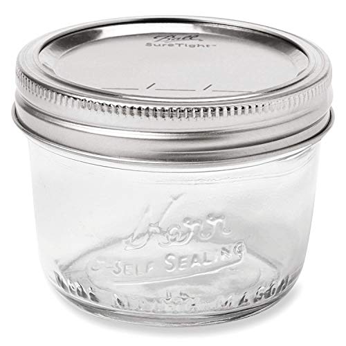 Kerr Wide Mouth Half-Pint Glass Mason Jars 8-Ounces with Lids and Bands 12-Count per Case (1-Case)