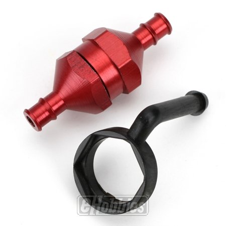 Du-Bro 834 Red In Line Fuel Filter With Plug