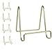BANBERRY DESIGNS Wire Easel Display Stand Plate Holders - Smooth Brass Metal - 4 Inch - Set of 5 - 4