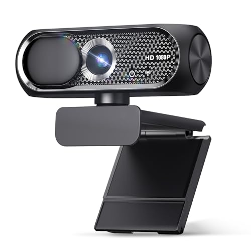 Shcngqio 1080P HD Webcam with Microphone, Privacy Cover, Wide-Angle Lens, Plug & Play USB Webcam fo…