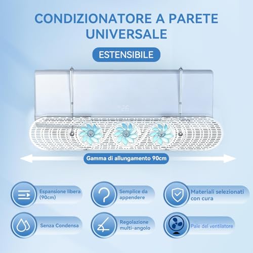 Universal Adjustable Air Conditioner Wind Deflector Air Conditioning Screen for Wall Air Conditioners Ideal for Home, Office, Bedroom