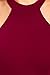 Lyrur Women's Halter Lace Straps Key Hole Back Fitted Mini Dress (#6036-US4, burgundy)
