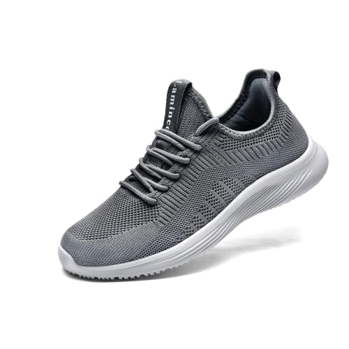 Lamincoa Womens Slip On Walking Shoes Non Slip Casual Road Running Lightweight Mesh Fashion Sneakers for Gym Travel Workout Grey at Amazon