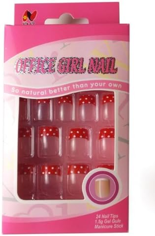 Vivi Nail Georgeous Young Girl Design French Tips 24pcs Fashion Nails w/Glue, Manicure Stick