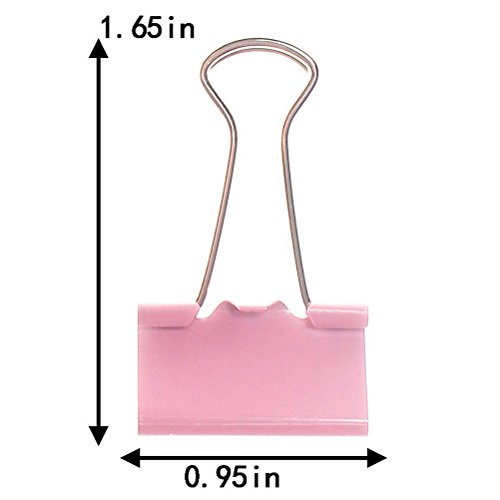 Color Scissor 48 Pieces Binder Clips, Medium Metal Binder Clips Paper Clips, Assorted Color (25mm)