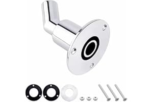 GAOERFU Thru Hull Exhaust Skin Fitting, 24mm Diesel Heater Exhaust Tube Pipe Socket Hardware, 316 Stainless Steel Fitting Diesel Parking Boat Marine Car Truck Heaters, with Bolts and Nuts Angled