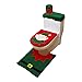 promotion Toilet Seat Cover Rug Set Christmas Decorations Bathroom Set of 3 pieces BUREI